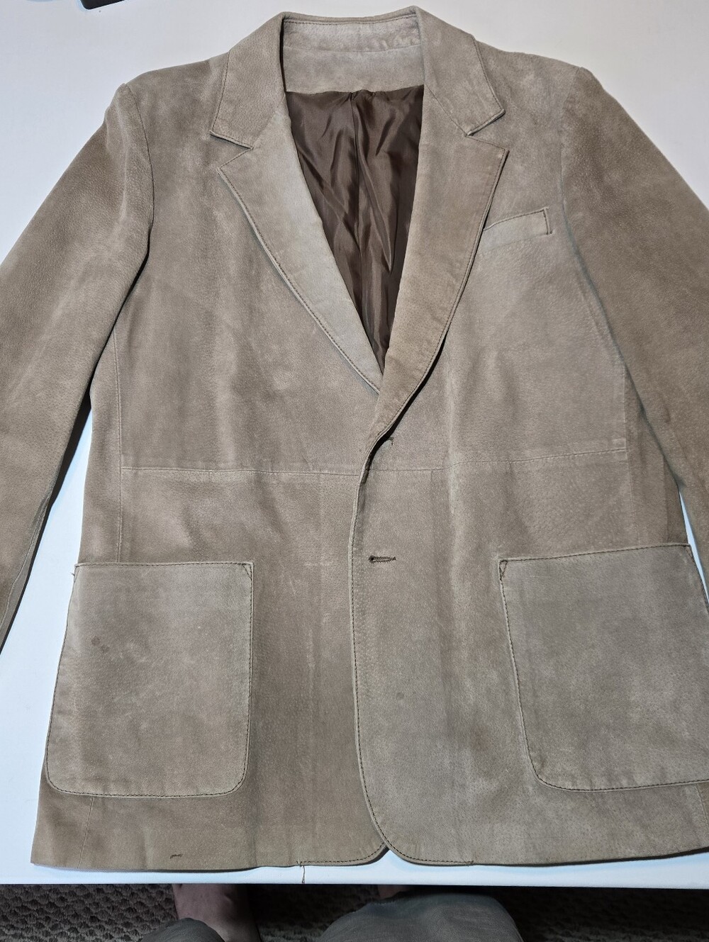 Vtg 70s Sears The Leather Shop Suede Blazer Jacket Made in Yugoslavia Camel 44R